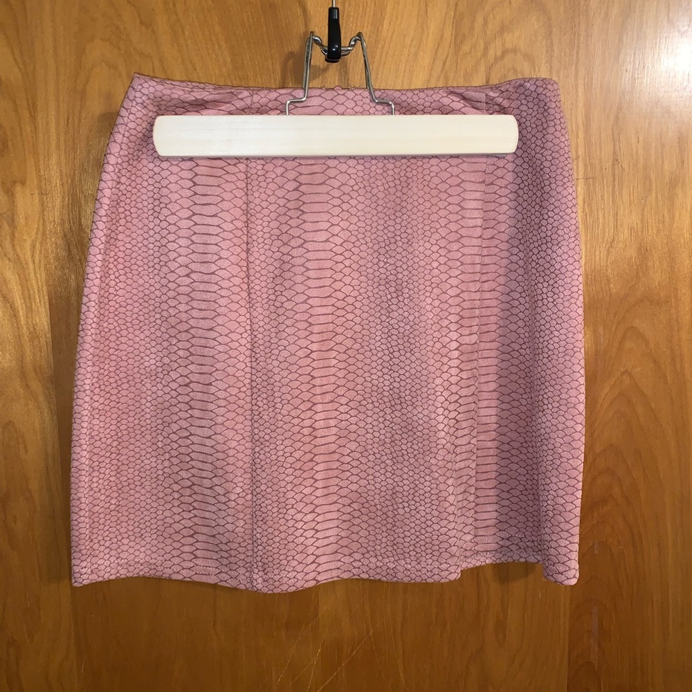 Pink snakeskin skirt